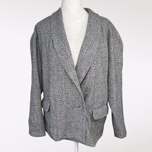 Vintage Vanilla London Blazer Oversized Tweed Jacket Made in England Size 10